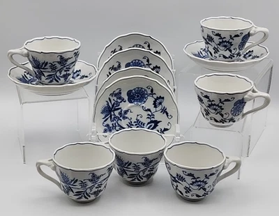 Blue Danube Coffee Cups with Saucers Set of 6 Japan Banner Mark - Image 1 of 4