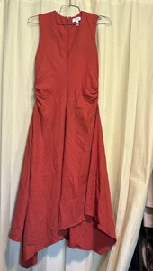 COS V-Ausschnitt langes Kleid orange A-Linie Gr: M - Bild 1 von 7