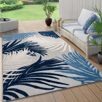 Rugshop Outdoor Carpet Rug Tropical Floral Indoor/Outdoor Rugs Outdoor Patio Rug