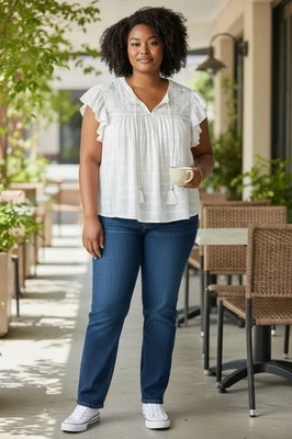 Atelier от Nicole Miller новый с Ярлыками вышитый v-образным вырезом галстуки с оборками без рукавов Топ 2 X - Изображение 1 из 4