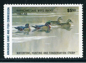 ARKANSAS 1987-88 WATERFOWL HUNTING & CONSERVATION STAMP !! C95 - Picture 1 of 2