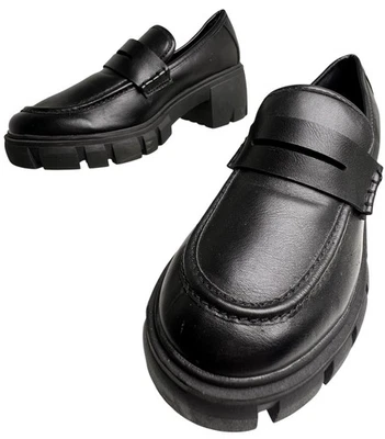 Madden девочка коренастый платформе Penny мокасины женщин Sz 8,5 М черный зажим подошвы Y2K 90-х - Изображение 1 из 4