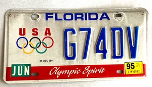 1995 Florida FL Olympic Spirit specialty license plate - Picture 1 of 7