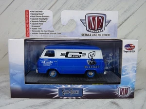 M2 Machines Shop-Trucks '65 Ford Econoline Delivery Van Blue WMTS02 New 1:64 - Picture 1 of 6