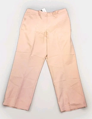 Alfred Dunner Pearls Of Wisdom Pants Elastic Proportioned Short  Apricot SZ 18 - Image 1 of 4
