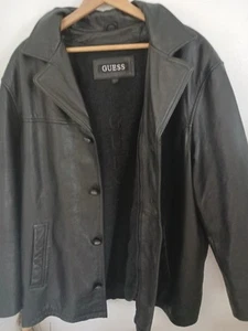 Guess Leather Jacket Men Size Large - Picture 1 of 6