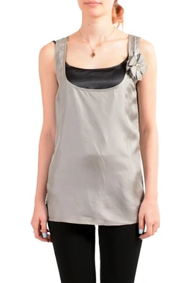 Blusa sin mangas para mujer Dsquared2 gris 100 % seda EE. UU. S IT 40 Foto 1 de 4