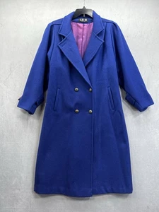 Vintage Damen Gr. L/XL Wollmantel royalblau lang USA Union Made Jacqueline Ferrar - Bild 1 von 15