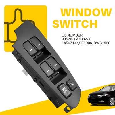 Window Control Switch For 2010 2011 2012 2013 Kia Forte Driver Side 935701M100WK - Image 1 of 4