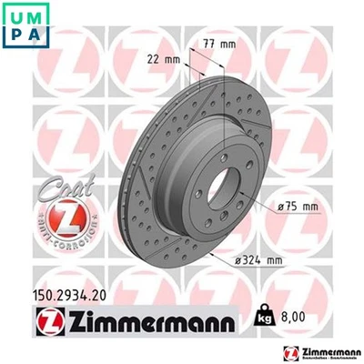 2x BRAKE DISC 150.2934.20 FOR BMW N47D20B/D 2.0L 4cyl 1 Convertible E88 N54B30 - Image 1 of 4