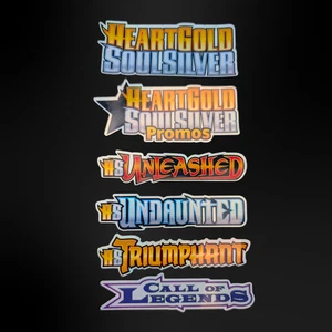 Pokemon Binder Stickers - All HeartGold SoulSilver Sets - Inc Set Symbol - Yo... - Picture 1 of 8