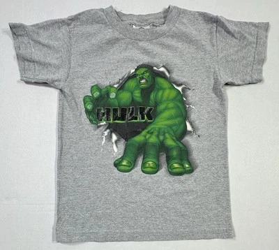 Marvel Hulk Kids T-Shirt M Gray Graphic Tee Alstyle Apparel Superhero Comic - Image 1 of 4