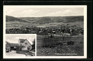 AK Roßbach /Krs. Gelnhausen, Gemischtwarenhandlung Karl Ritzel, Totalansicht vo  - Picture 1 of 2