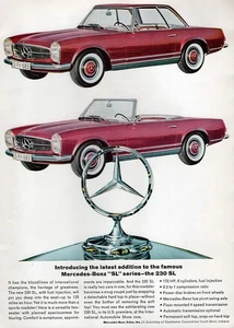Mercedes-Benz 230 SL 1963 Roadster y cupé anuncio impreso en color original - Imagen 1 de 1