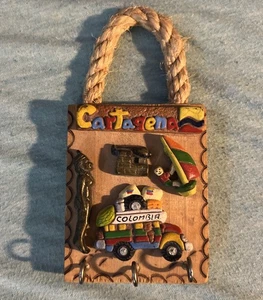 Kolumbianisch Kolumbien Cartagena hängender Schlüsselanhänger Souvenir mit Haken für Schlüssel - Bild 1 von 4