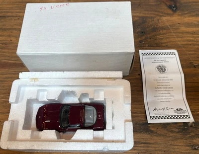 1993 Chevy 40th Anniversary Corvette by Matchbox Diecast Metal 1/43 Maroon w/Box - Image 1 of 4