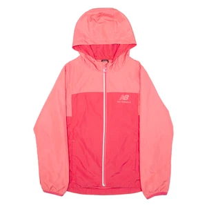 NEW BALANCE Womens Windbreaker Jacket Pink Hooded M - Picture 1 of 6