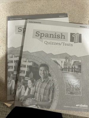 ABeka ~ Spanish 1 Quiz and Tests And  Keys Volumes 1 and 2, copyright ‘20 Manual - Image 1 of 3