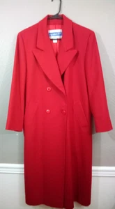 Pendleton Women's Vintage Red 100% Virgin Wool Long Button Close Coat Size 8 - Picture 1 of 6