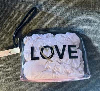 Victoria's Secret Love Heart Beauty Bolsa de Maquillaje Cosmético 8.5"x6.5"x2.5" NUEVO Foto 1 de 2