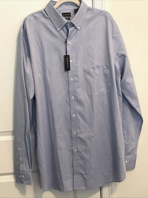 Camisa de vestir de algodón egipcio azul 17-38/39 Rochester para hombre nueva con etiquetas Foto 1 de 4