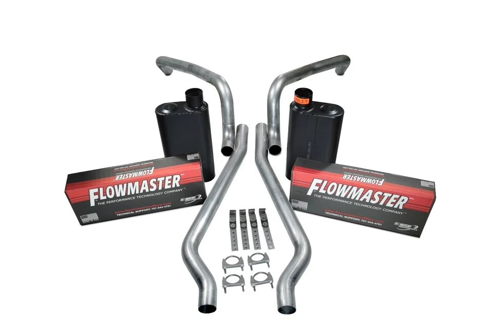 62-67 Chevy II Nova 3" Alto Flujo Doble Escape Kit Flowmaster Super 44 Silenciadores Foto 1 de 4