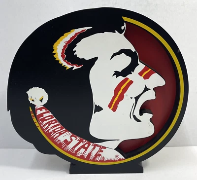 FLORIDA STATE SEMINOLES LICENSED SHELIA'S NCAA FOOTBALL WOOD PLAQUE/SIGN 8-1/2" - Image 1 of 4