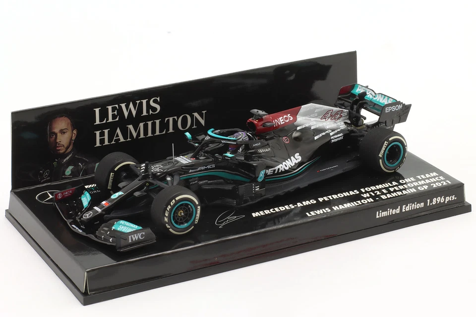 L. Hamilton Mercedes-AMG F1 W12 #44 Sieger Bahrain GP Formel 1 2021 1:43 Minicha - Bild 1 von 1