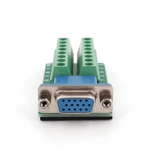 D-SUB DB15 VGA Adapter Female 3Row 15Pin To Terminal Breakout Board Connector - Picture 1 of 5