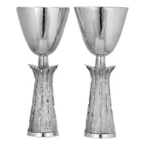 Sterling SILVER - Mid-Century Modern MICHAEL BENSTEAD - Pair Goblets 1973 - Picture 1 of 5