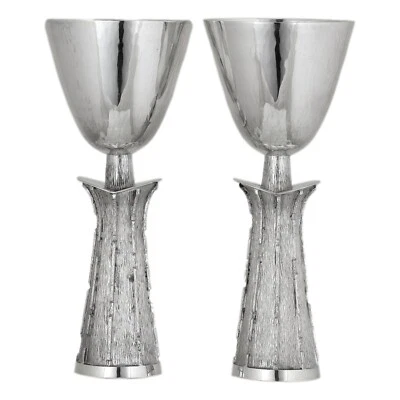 PLATA ESTERLINA - MICHAEL BENSTEAD moderno de mediados de siglo - par de copas 1973 Foto 1 de 4