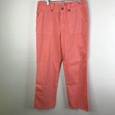 Orvis Straight Leg Chino Pants Women's Size 8 Pink Melon Cotton Pockets - Image 1 of 4