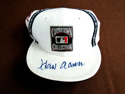 HANK AARON BRAVES HOF SIGNED AUTO COOPERSTOWN COLLECTION ALL TEAM CAP HAT JSA - Image 1 of 4