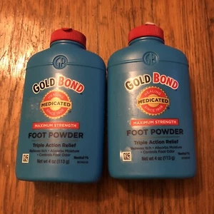Gold Bond Maximum Strength Foot Powder 4 Ounce 2 bottles - Picture 1 of 3