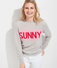 Vineyard Vines Cashmere Sunny Intarsia Sweater Gray Pink M Sold Out 198