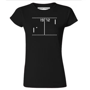 Camiseta para mujer Pong retro juego años 70 juegos arcade - Imagen 1 de 2