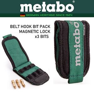 Metabo Bit Holder Magnetic Tool Belt Hook 3 Diamond Bits Pozi Torx PZ2 TX20 TX25