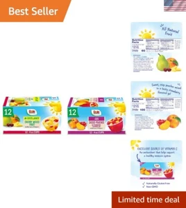 Fruit Bowls Cherry Mixed Fruit in 100% Juice 4oz 12 Cups, and Fruit Bowls Pea... - Picture 1 of 7