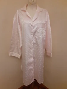 Miss Elaine Pink Silky Shirt Dress Nightgown Size Medium New - Picture 1 of 13