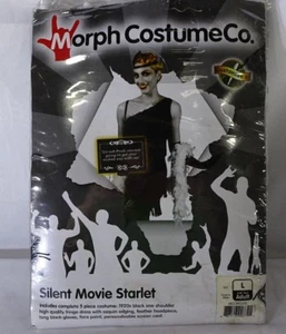Silent Movie Starlet Morph Costume Womens sz L Halloween TF - Picture 1 of 5
