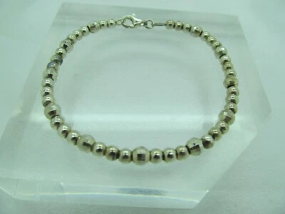 MILOR STERLING SILVER 5mm, DIAMOND CUT GRADUATED BALL BEADED BRACELET 7.5", 8.2g - Image 1 of 4