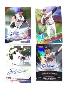 2016 Bowmen’s Best Sean Newcomb Rookie Card Autos 4 Card Lot Atlanta Braves - Picture 1 of 4