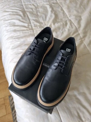 Hugo Boss Mens Shoes Black Leather (Bottega Veneta Look) Size 8 UK/ EUR 42 - Image 1 of 4