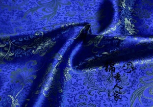Faux Silk Fabric Floral Satin Chinese Brocade for Dress Costume Cheongsam Sewing - Picture 1 of 20