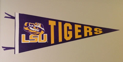 LSU Tigers FATHEAD Official Team Pennant 31" x 11" NCAA Wall Graphics Decal Cover