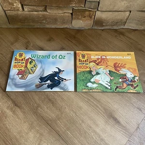 Two Vintage Wizard Of Oz & Alice In Wonderland Giant Pop-Up HC Books Honey Bear - Imagen 1 de 15