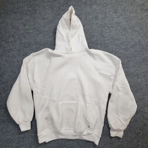 Vintage Russell Athletic Hoodie Sweatshirt Mens Laarge White Pullover Activewear - Picture 1 of 9
