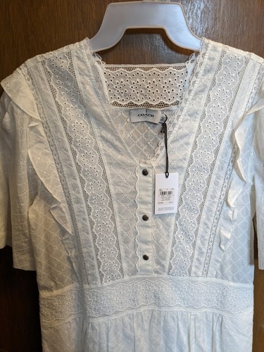 Mini abito Coach in pizzo colore panna taglia 4 prezzo al pubblico $595