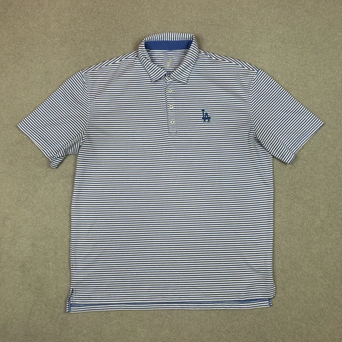 Los Angeles Dodgers Shirt Mens XL Blue White Striped Polo Johnnie O MLB Baseball Cover