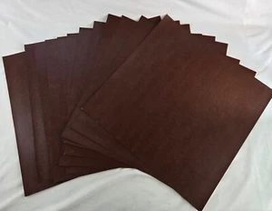 Book Binding Fabric 12 Sheets Vinyl Faux Leather Brown 17" x 17" Book Cover - Picture 1 of 8